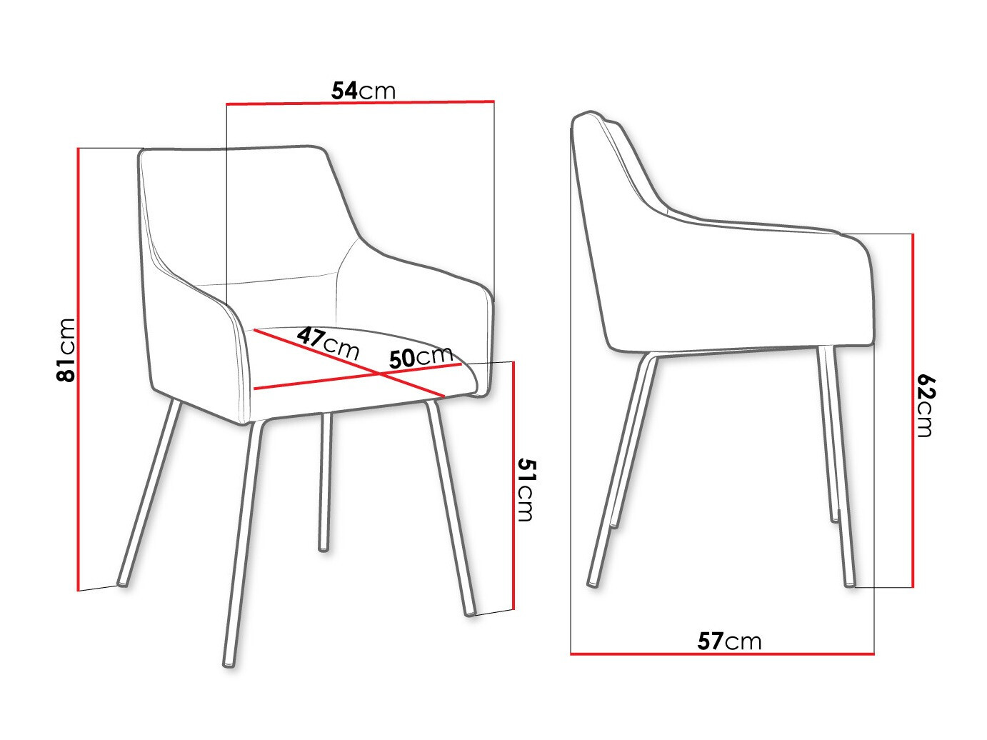 Stol Jackson 109 (Črna + Magic Velvet 2217)