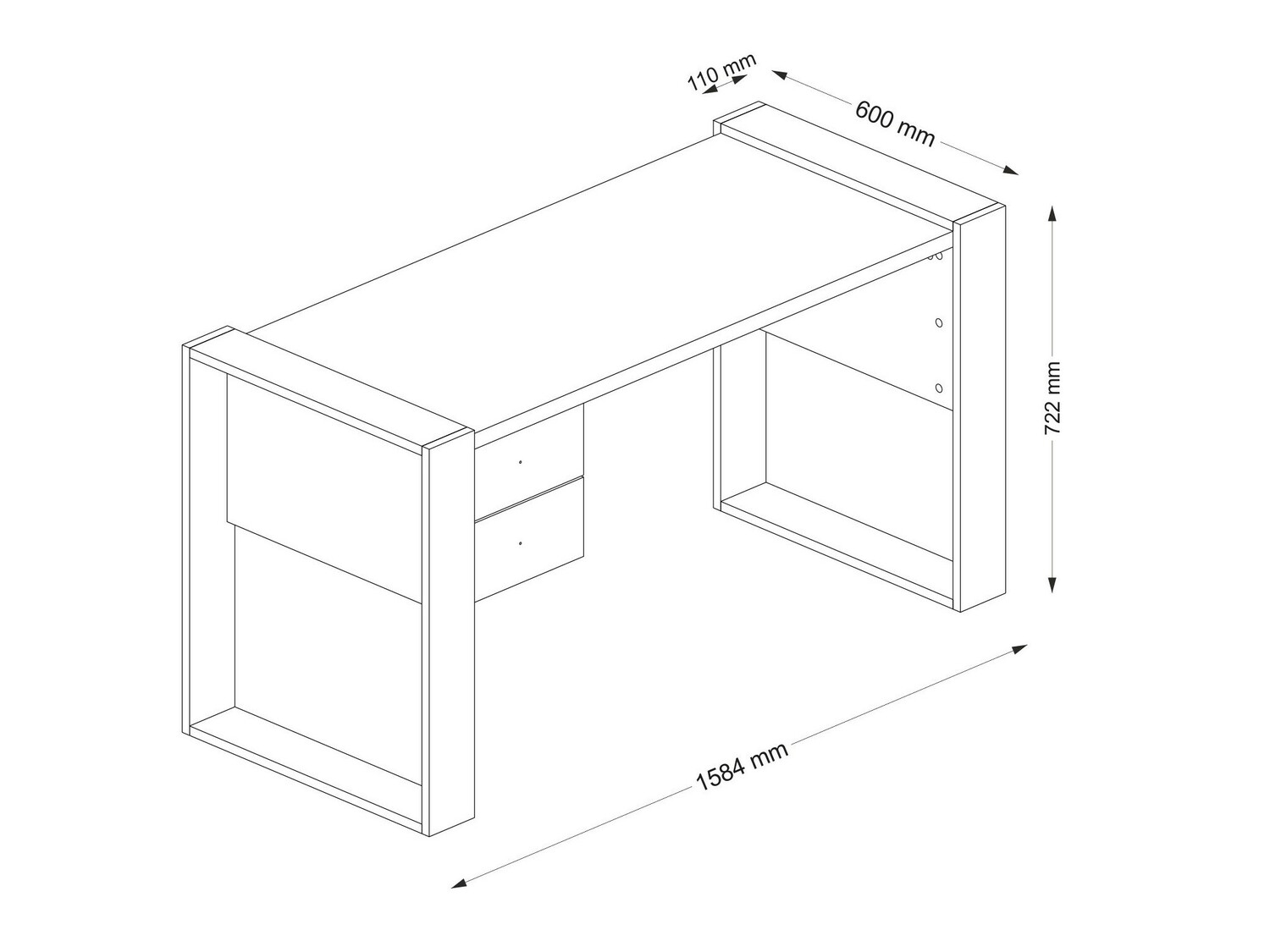 Pisalna miza Kailua 582 (Bela)