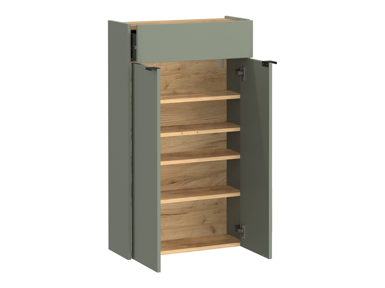 Komplet za predsobo Cirsale 105 (Prašno zelena + Navarra hrast)