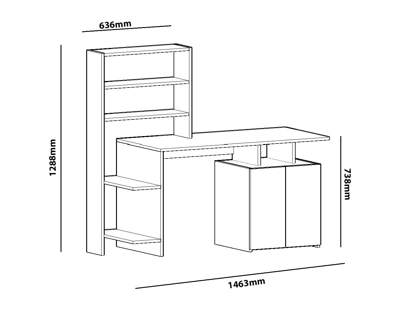 Pisalna miza Kailua 598 (Bela + Oreh)