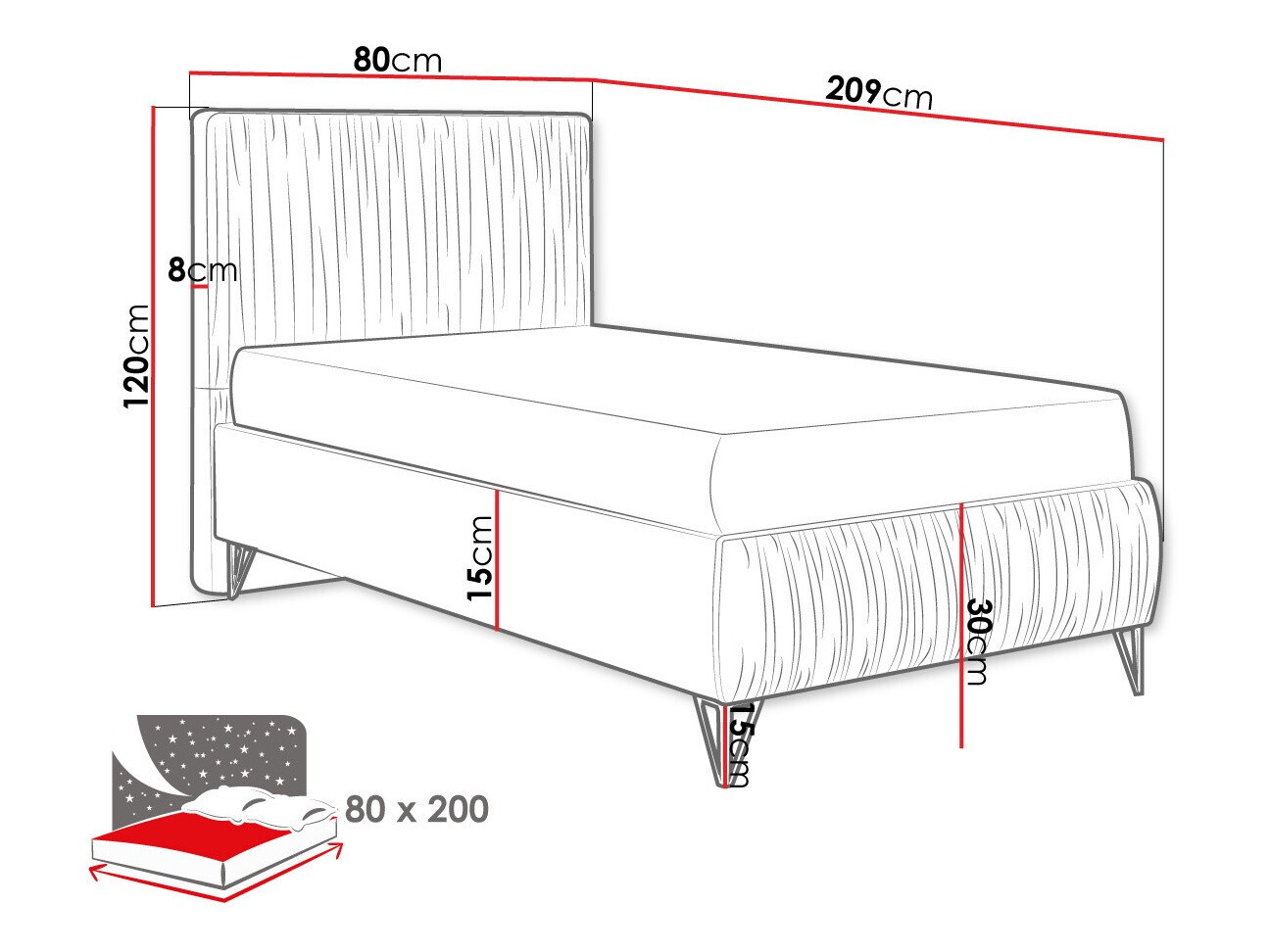 Postelja Logan 112 (Amor Velvet 4304)