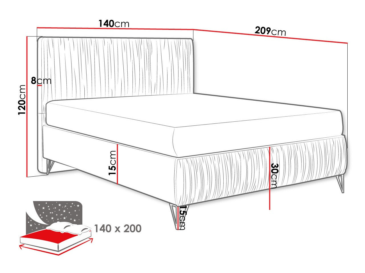 Postelja Logan 112 (Amor Velvet 4304)