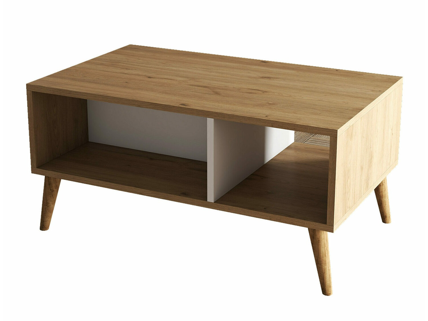 Klubska mizica Nolcava 104 (Bela + Hrast)