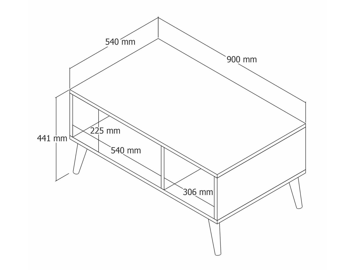 Klubska mizica Nolcava 104 (Bela + Hrast)