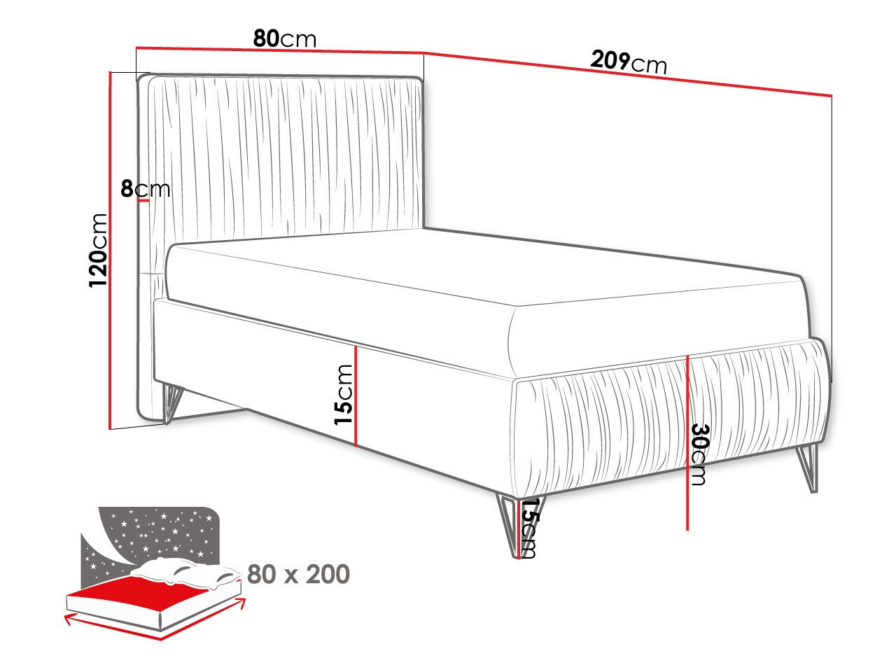 Postelja Logan 112 (Amor Velvet 4311)