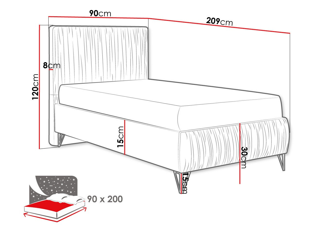 Postelja Logan 112 (Amor Velvet 4311)
