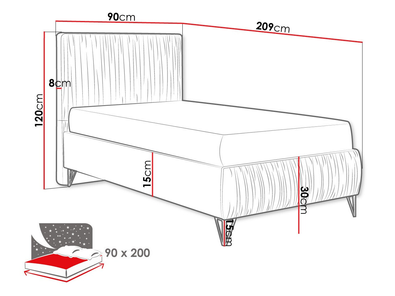 Postelja Logan 112 (Amor Velvet 4314)