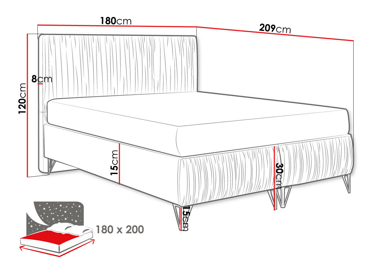 Postelja Logan 112 (Amor Velvet 4314)