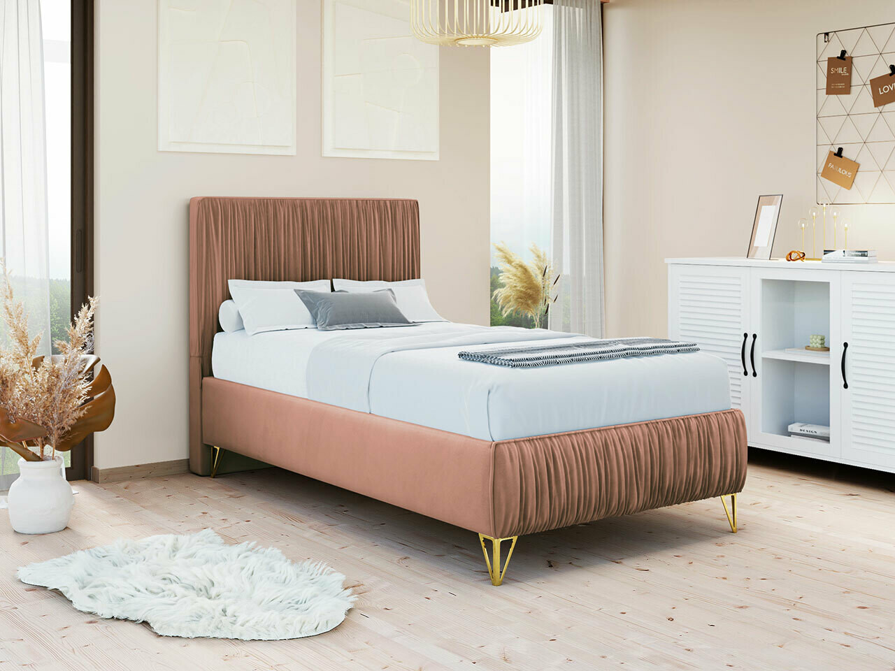 Postelja Logan 112 (Amor Velvet 4328)