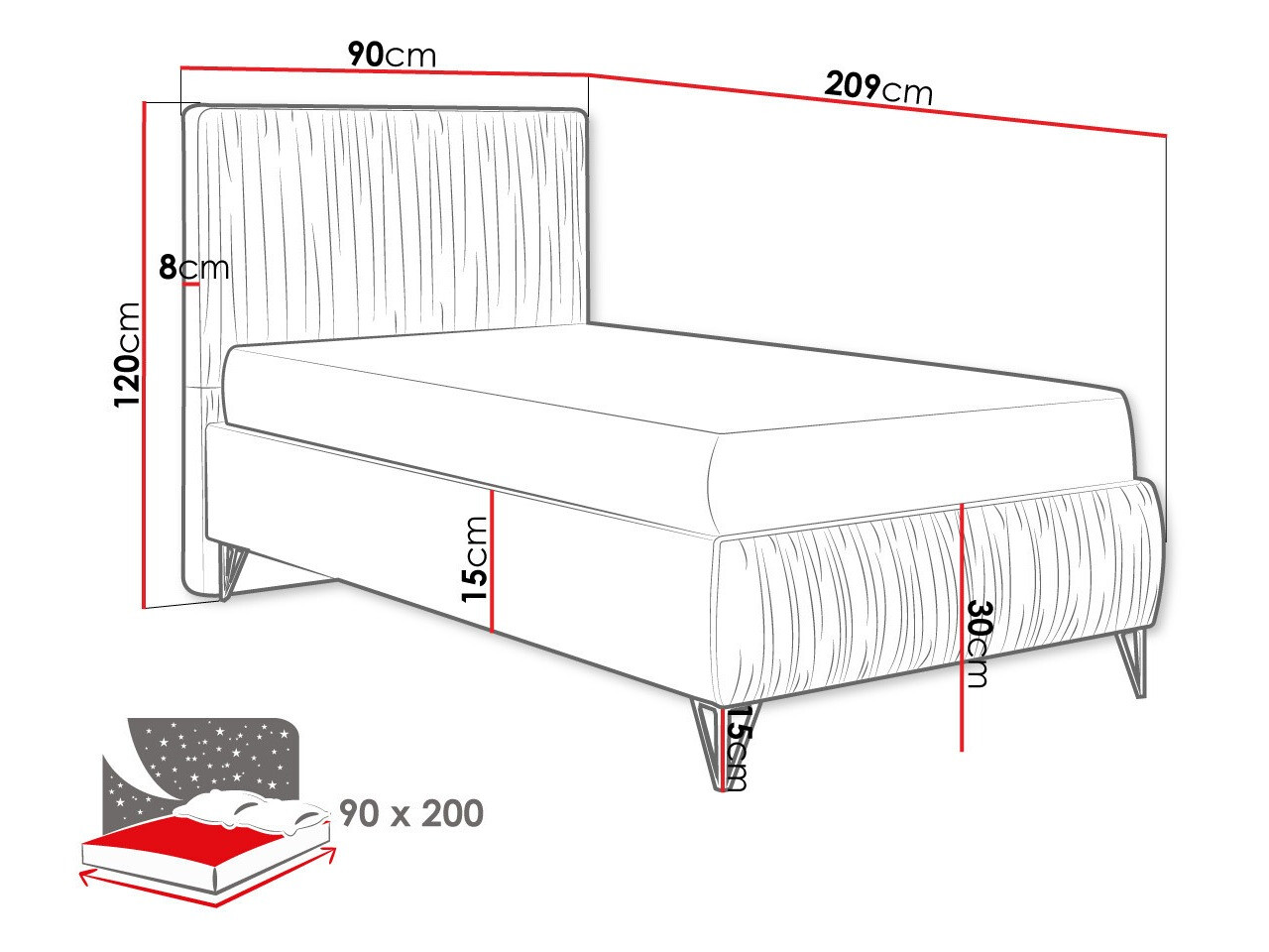 Postelja Logan 112 (Amor Velvet 4328)