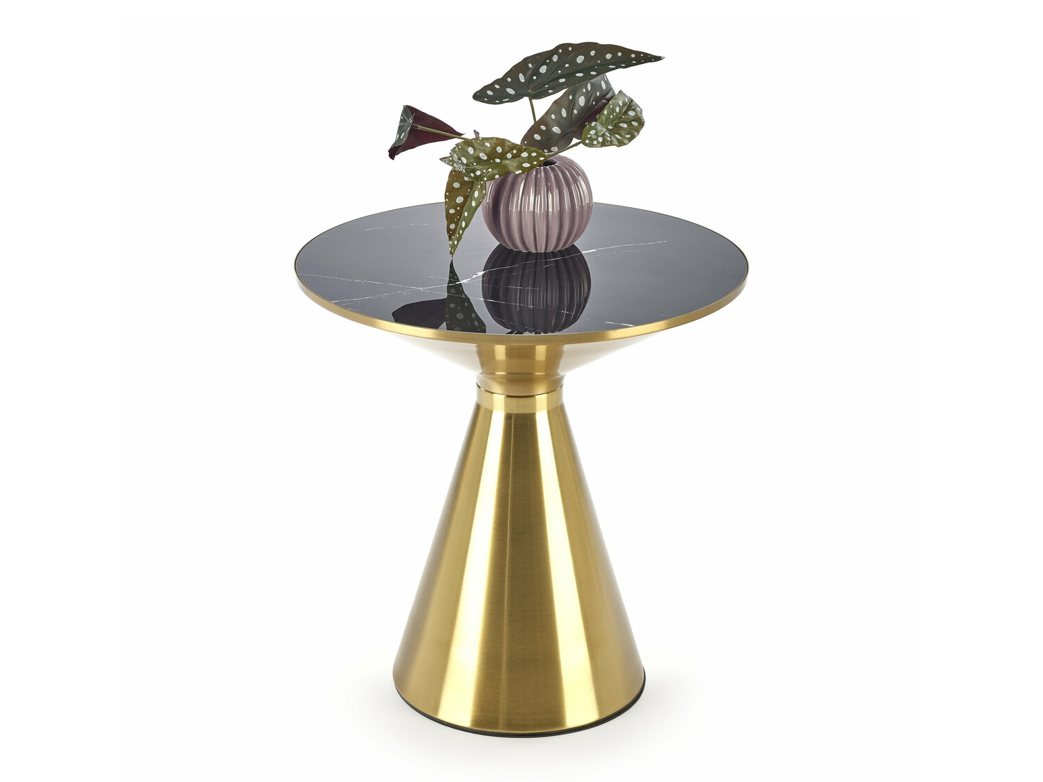 Klubska mizica Houston 1553 (Zlata + Črni marmor)