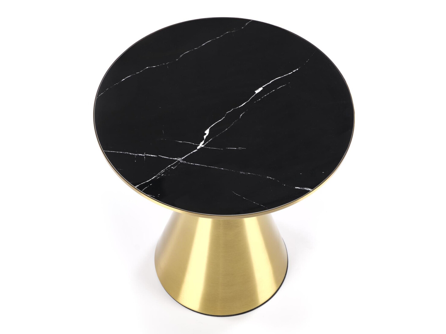 Klubska mizica Houston 1553 (Zlata + Črni marmor)