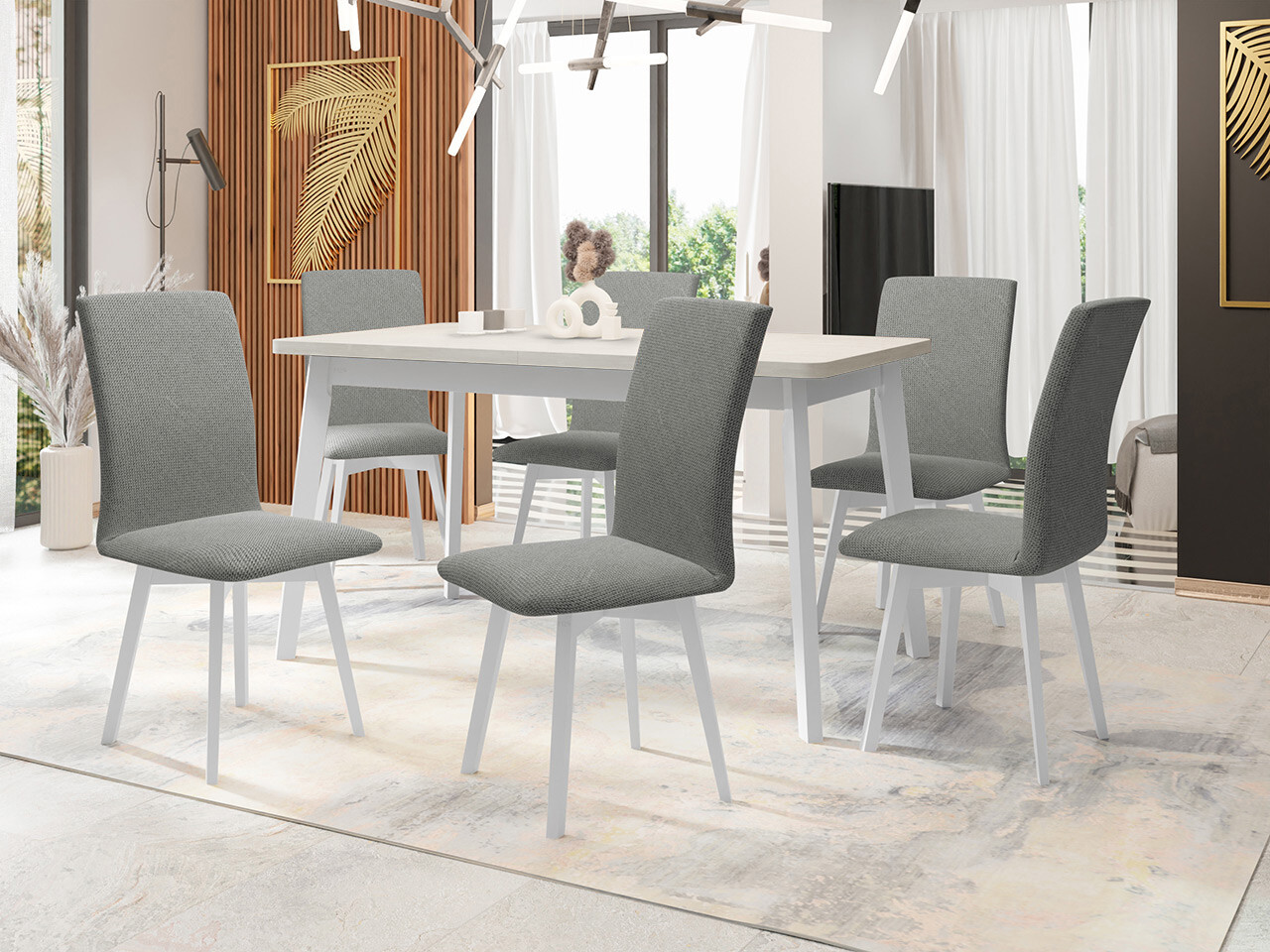 Jedilniški komplet Victorville 335 (Bela)