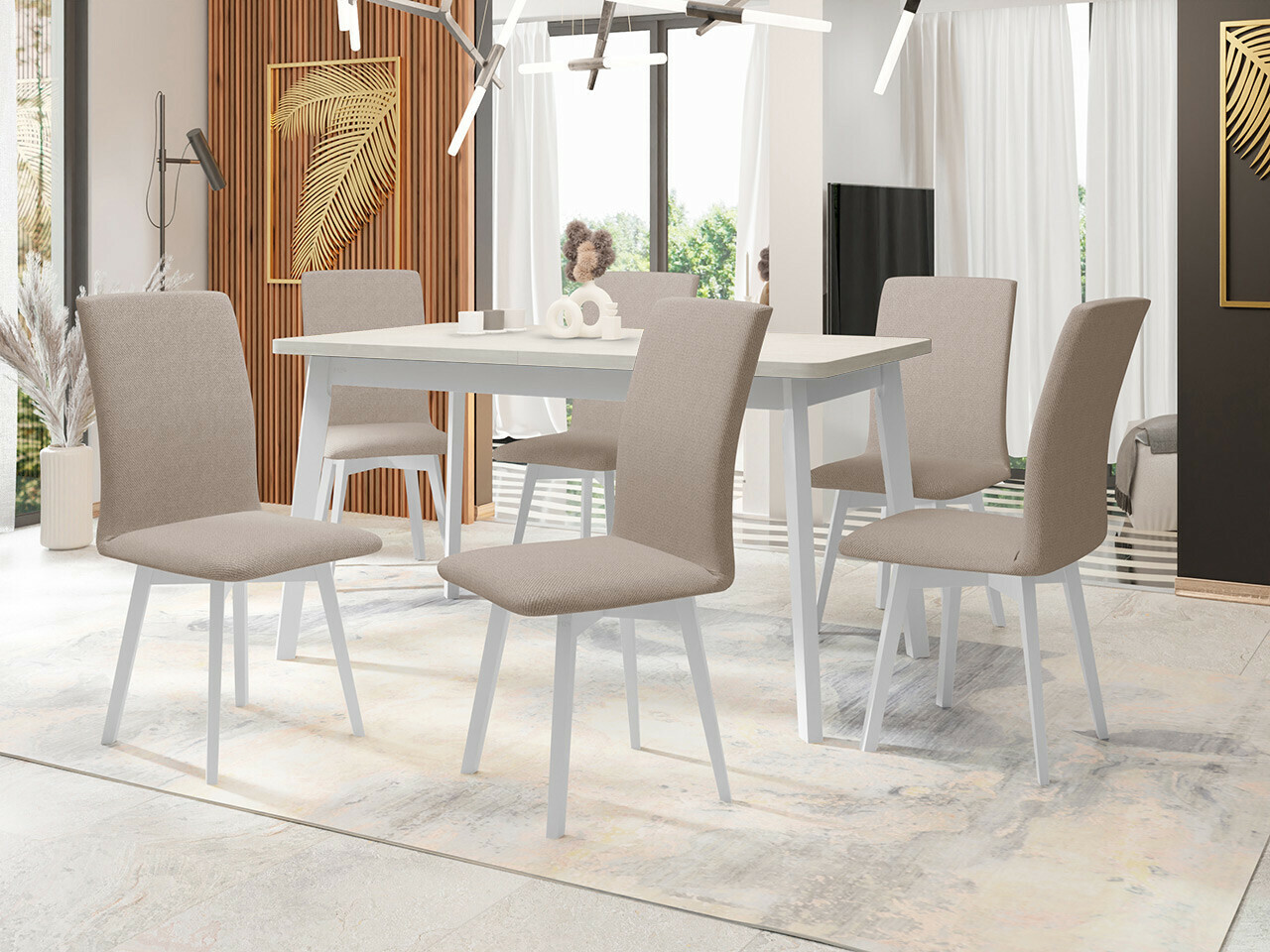 Jedilniški komplet Victorville 335 (Bela)