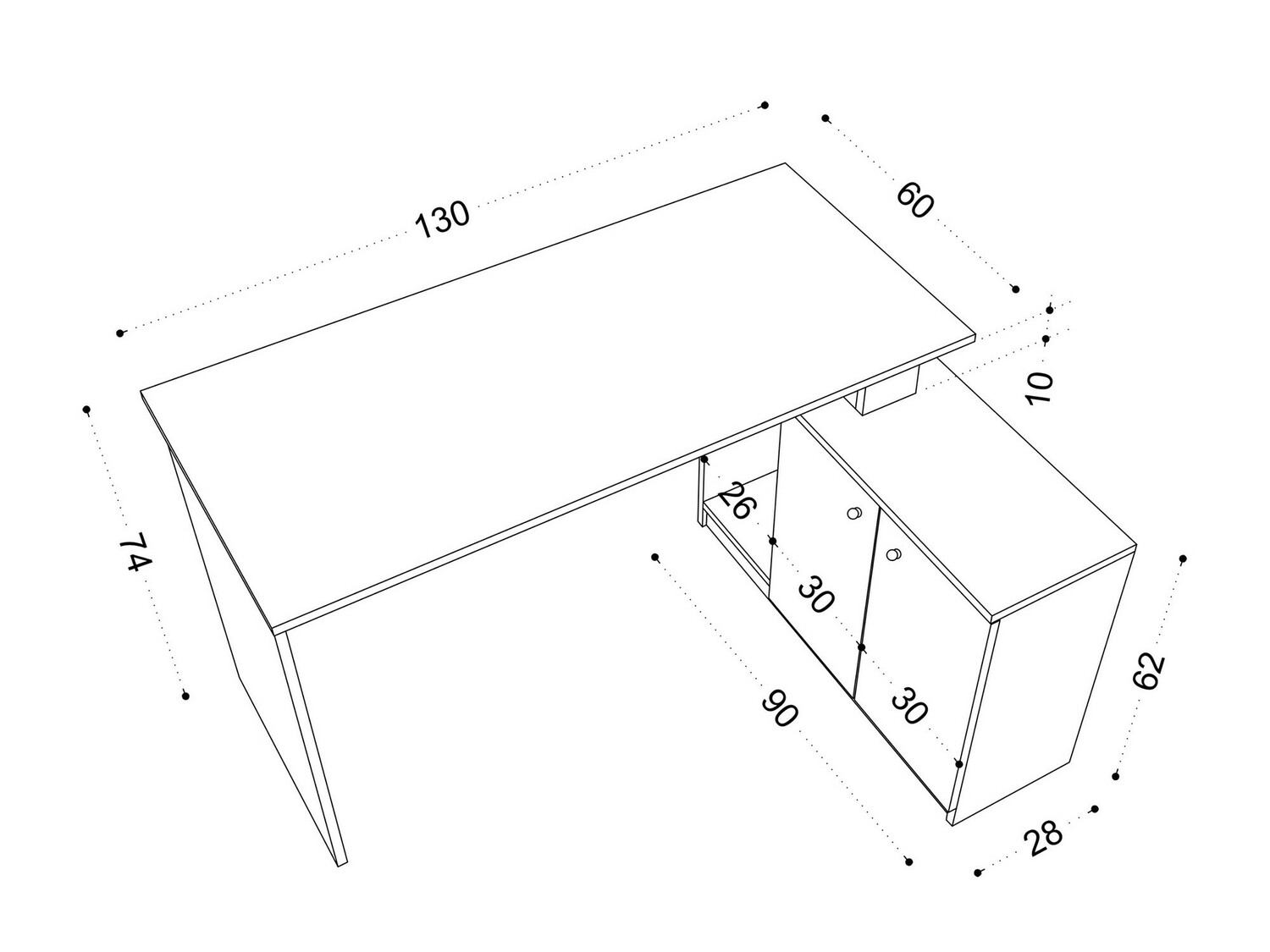Kotna pisalna miza Kailua 673