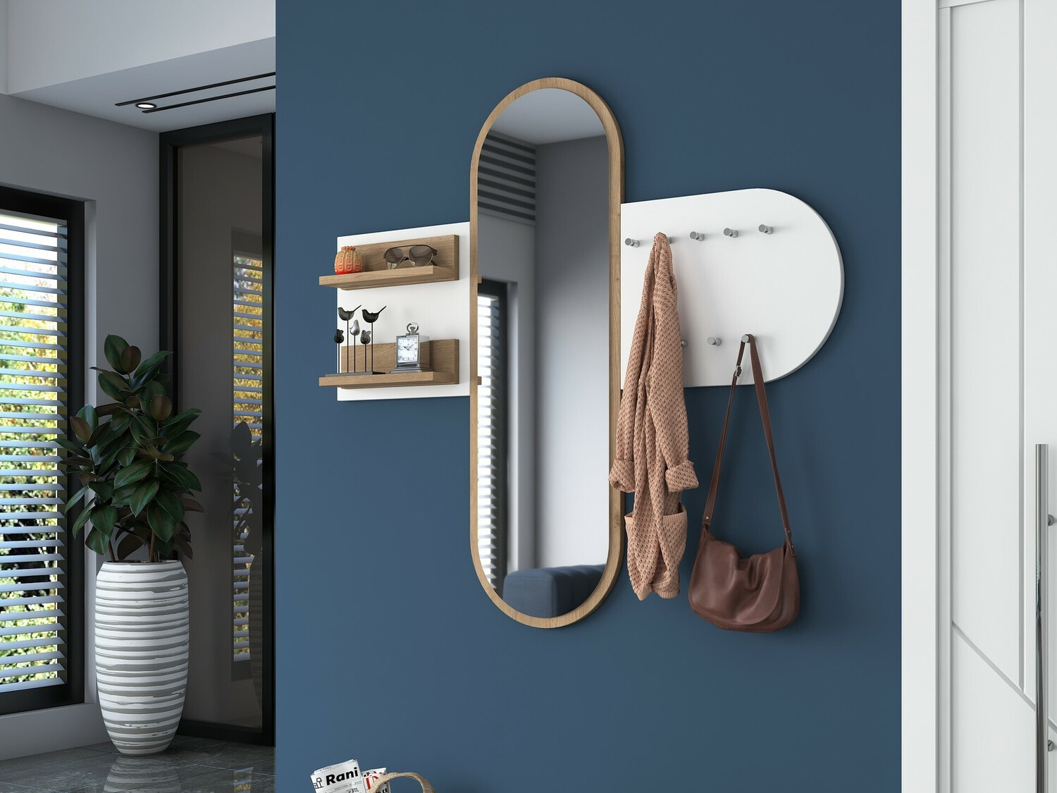 Obešalnik Kailua 745 (Bela + Oreh)