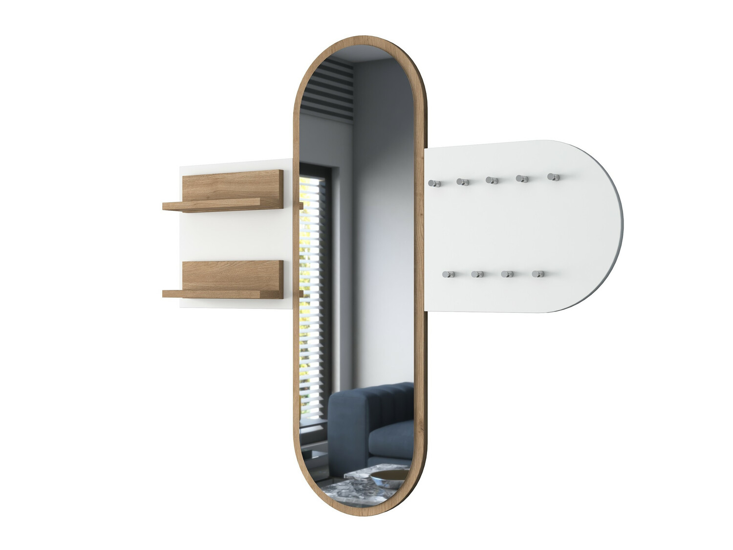 Obešalnik Kailua 745 (Bela + Oreh)