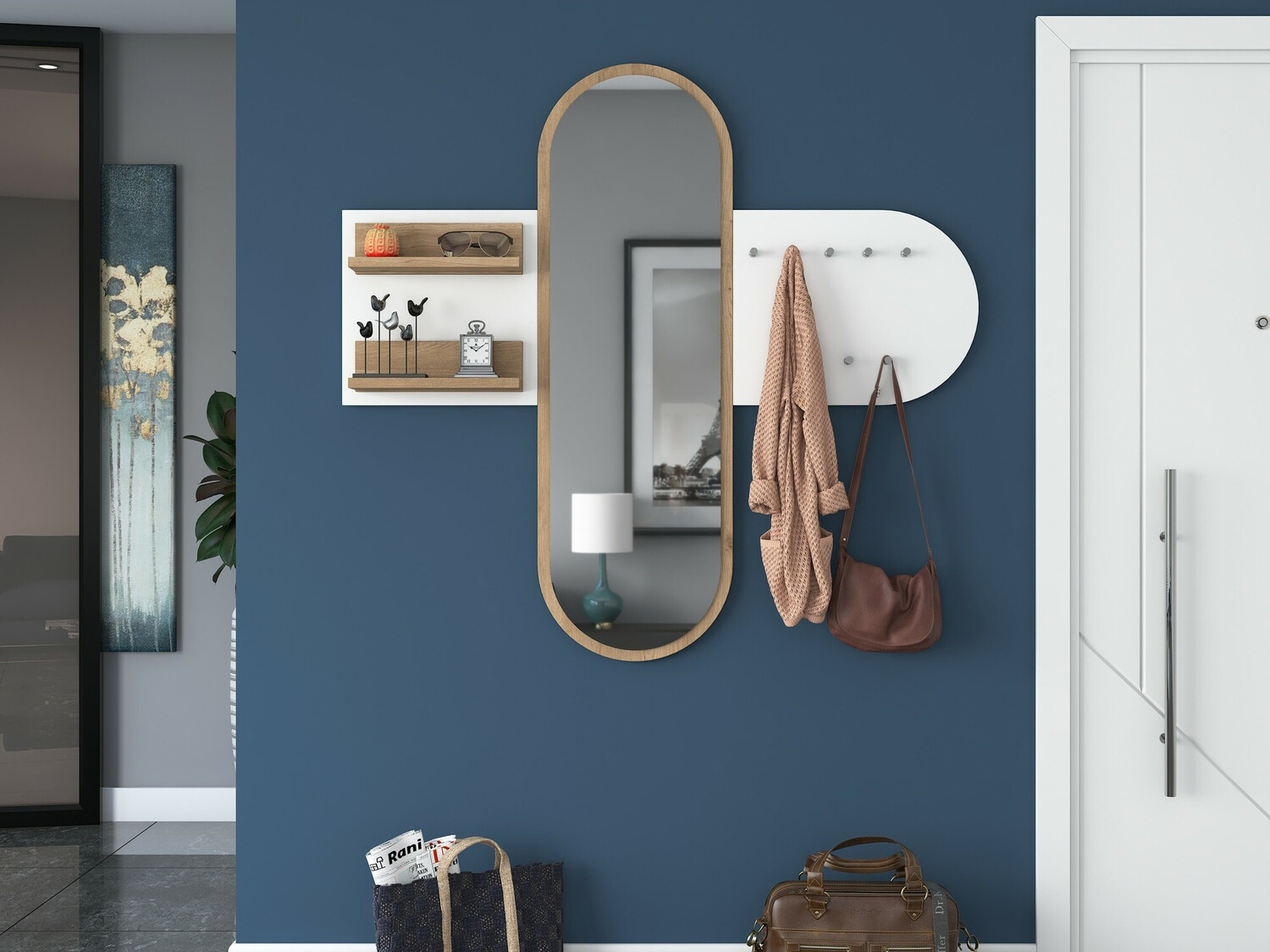 Obešalnik Kailua 745 (Bela + Oreh)