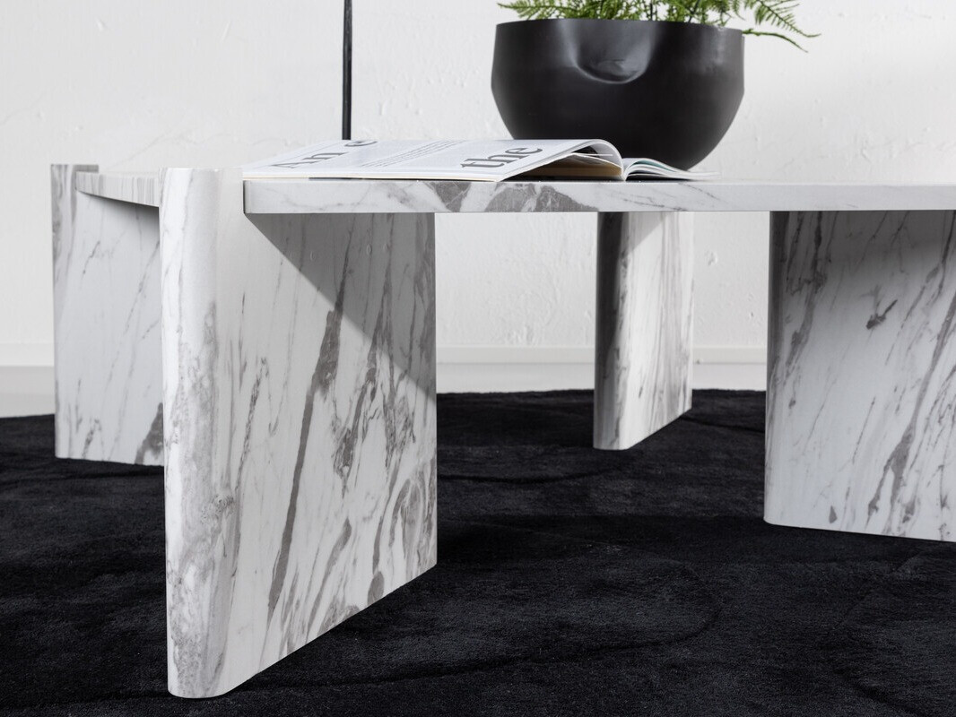 Klubska mizica Dallas 4198 (Beli marmor)