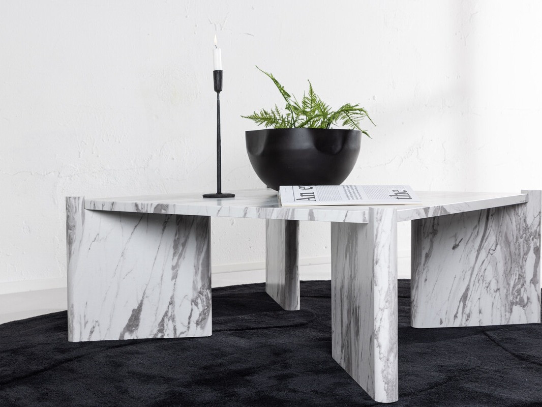 Klubska mizica Dallas 4198 (Beli marmor)