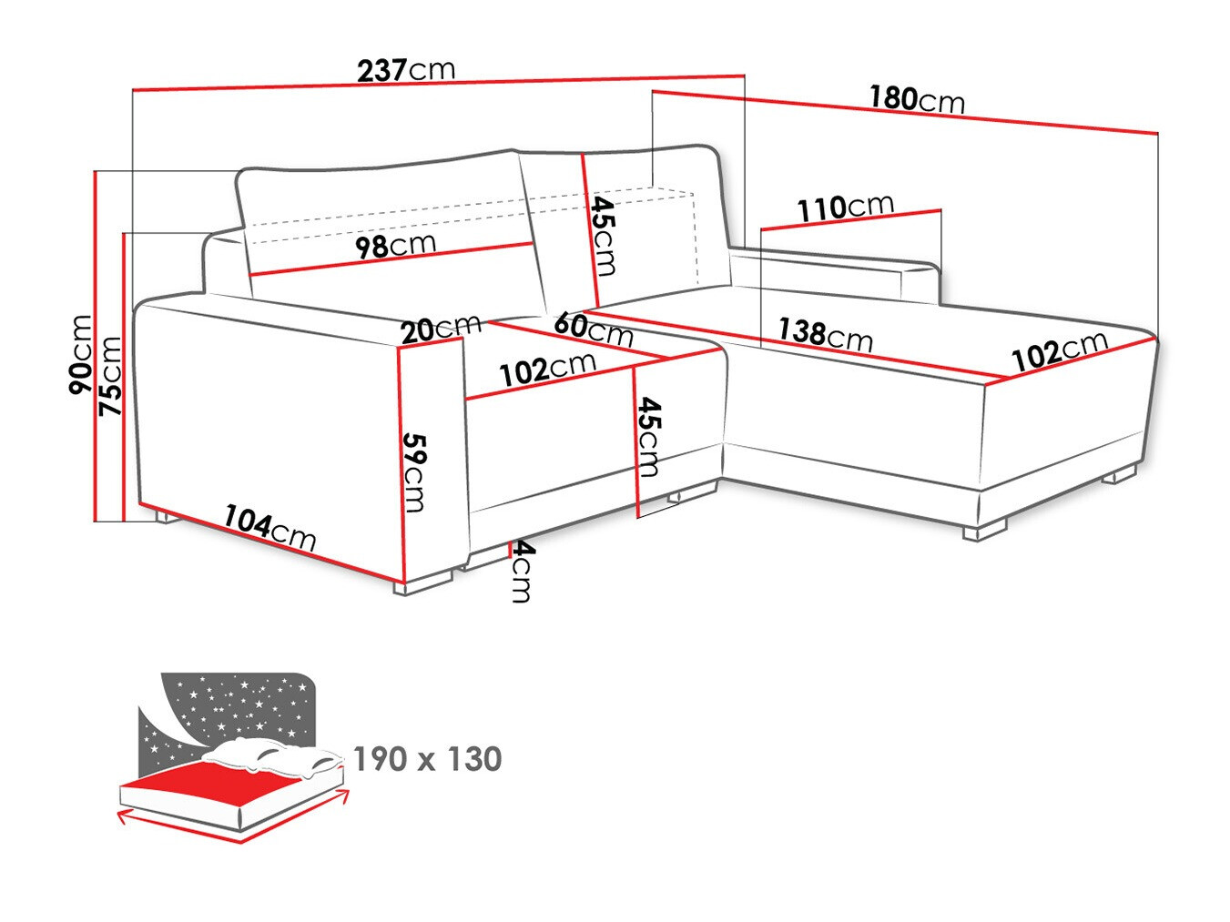 Kotna garnitura Columbus 204 (Tilia 86)