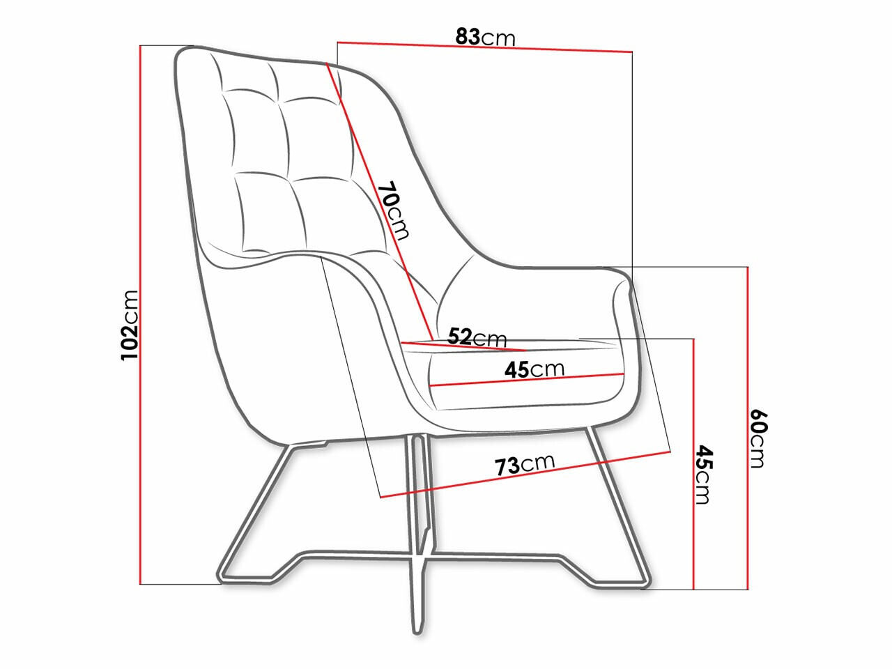 Fotelj Kingston 135 (Velluto 25)
