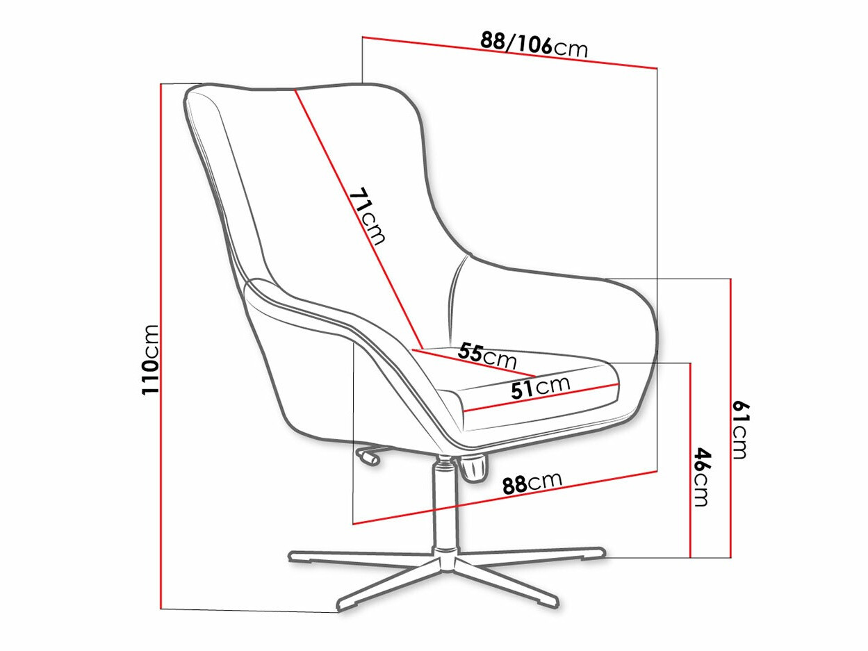 Fotelj Kingston 136 (Velluto 25 + Velluto 20)