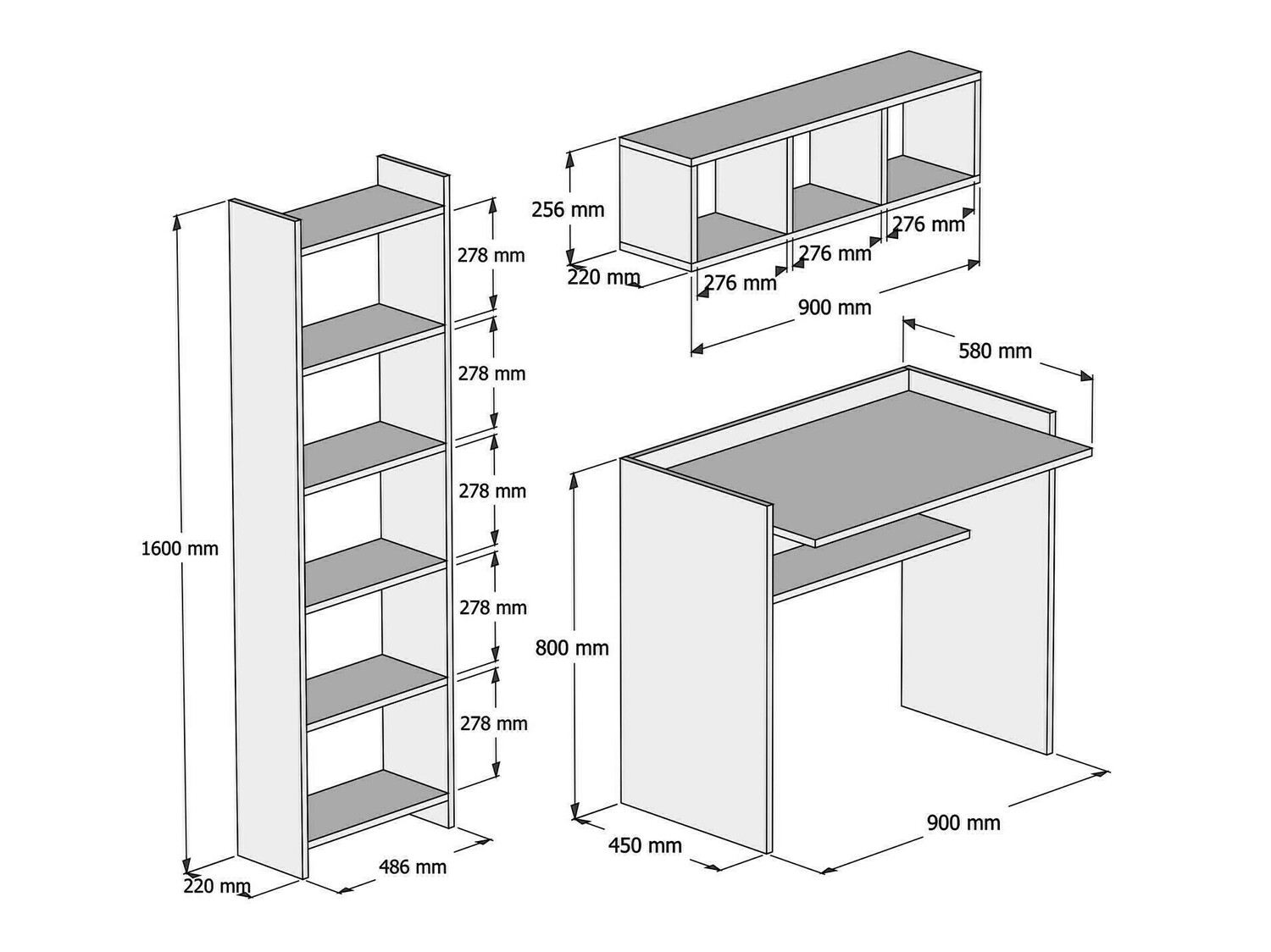Komplet za domačo pisarno Kailua 633