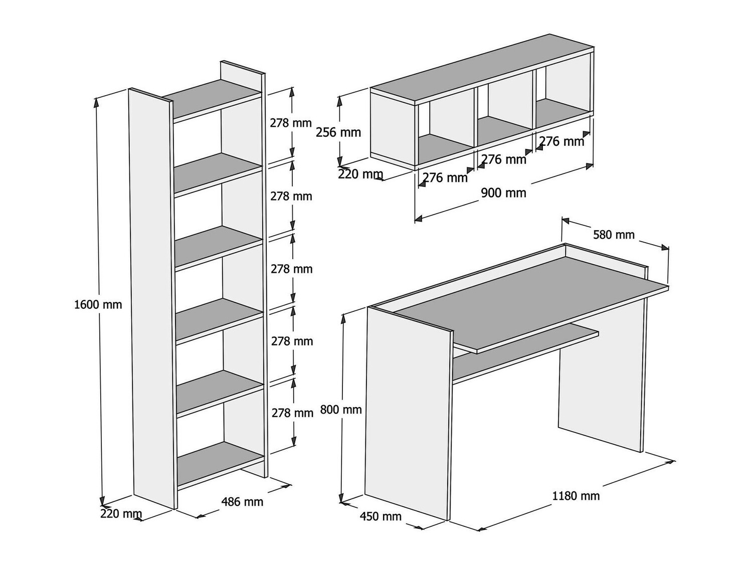 Komplet za domačo pisarno Kailua 801