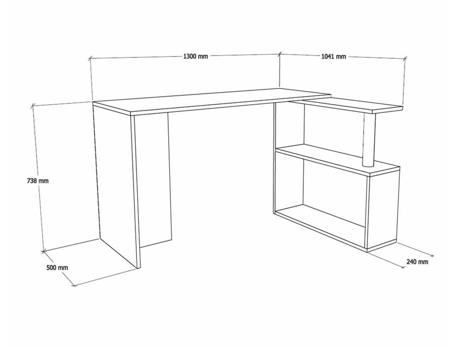 Kotna pisalna miza Kailua 792 (Oreh)