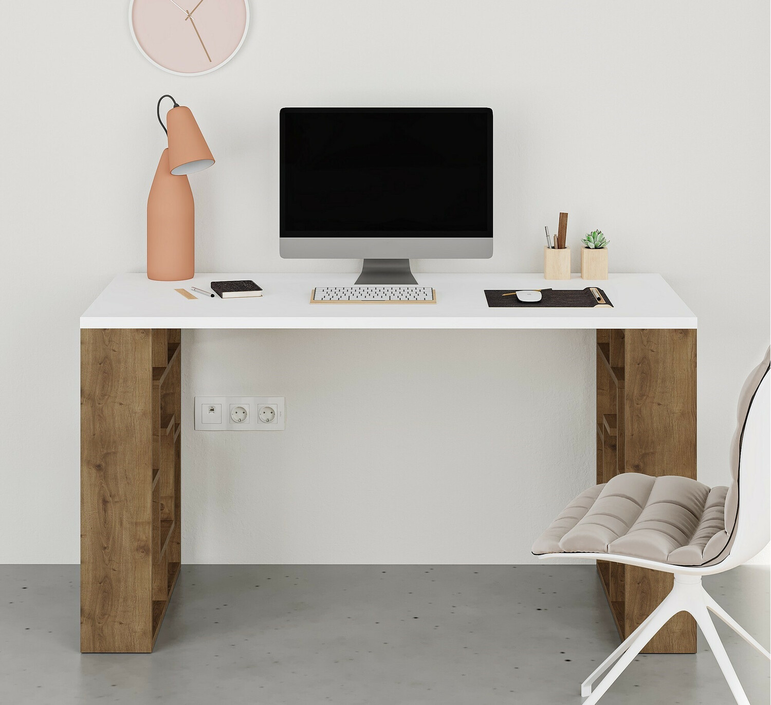 Pisalna miza Kailua 813 (Bela + Temen hrast)