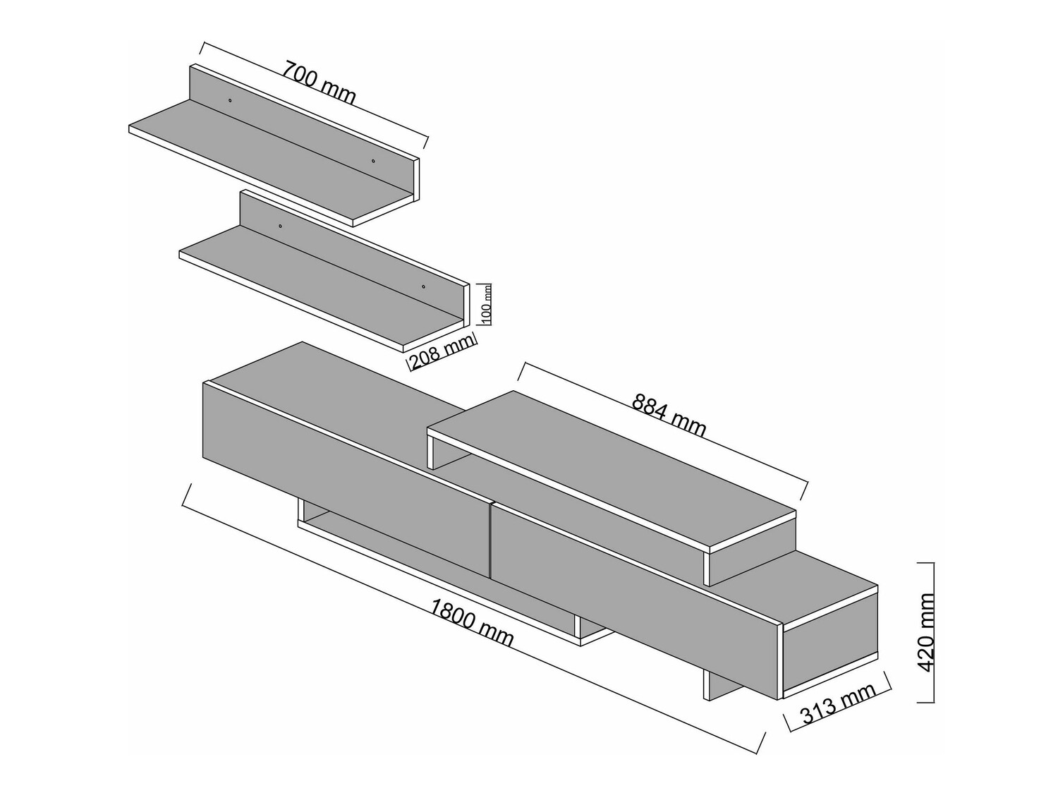 TV-omarica Kailua 998 (Tikovina + Bela)