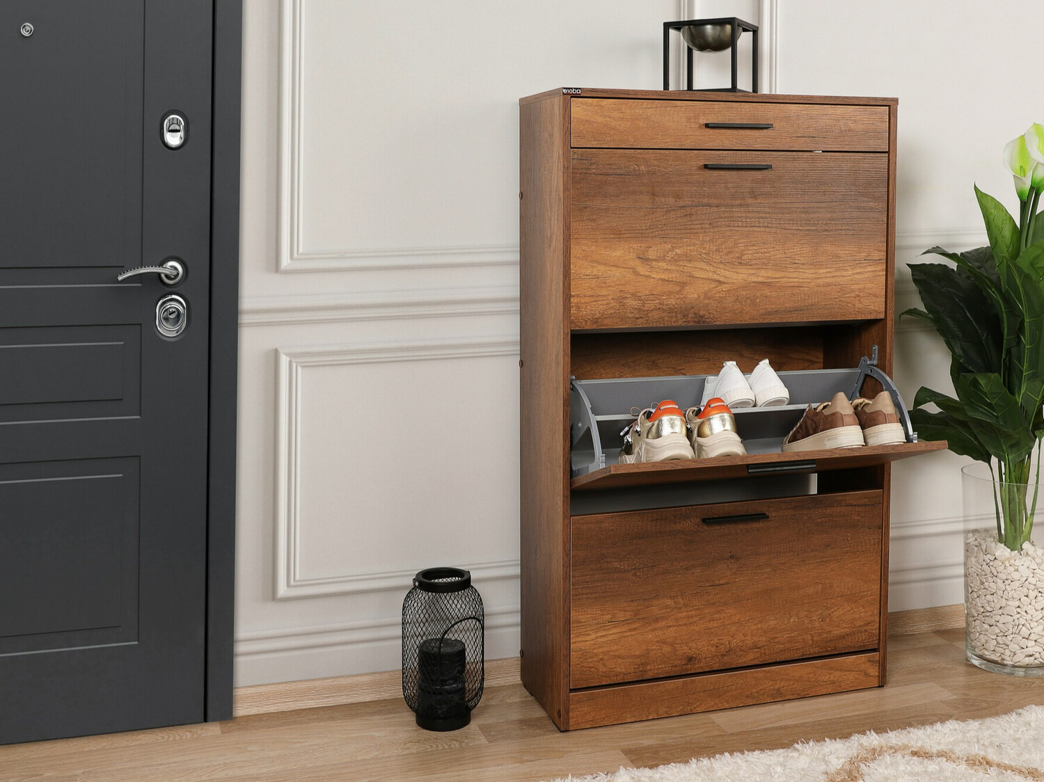 Omarica za čevlje Kailua 1033 (Črna + Oreh)