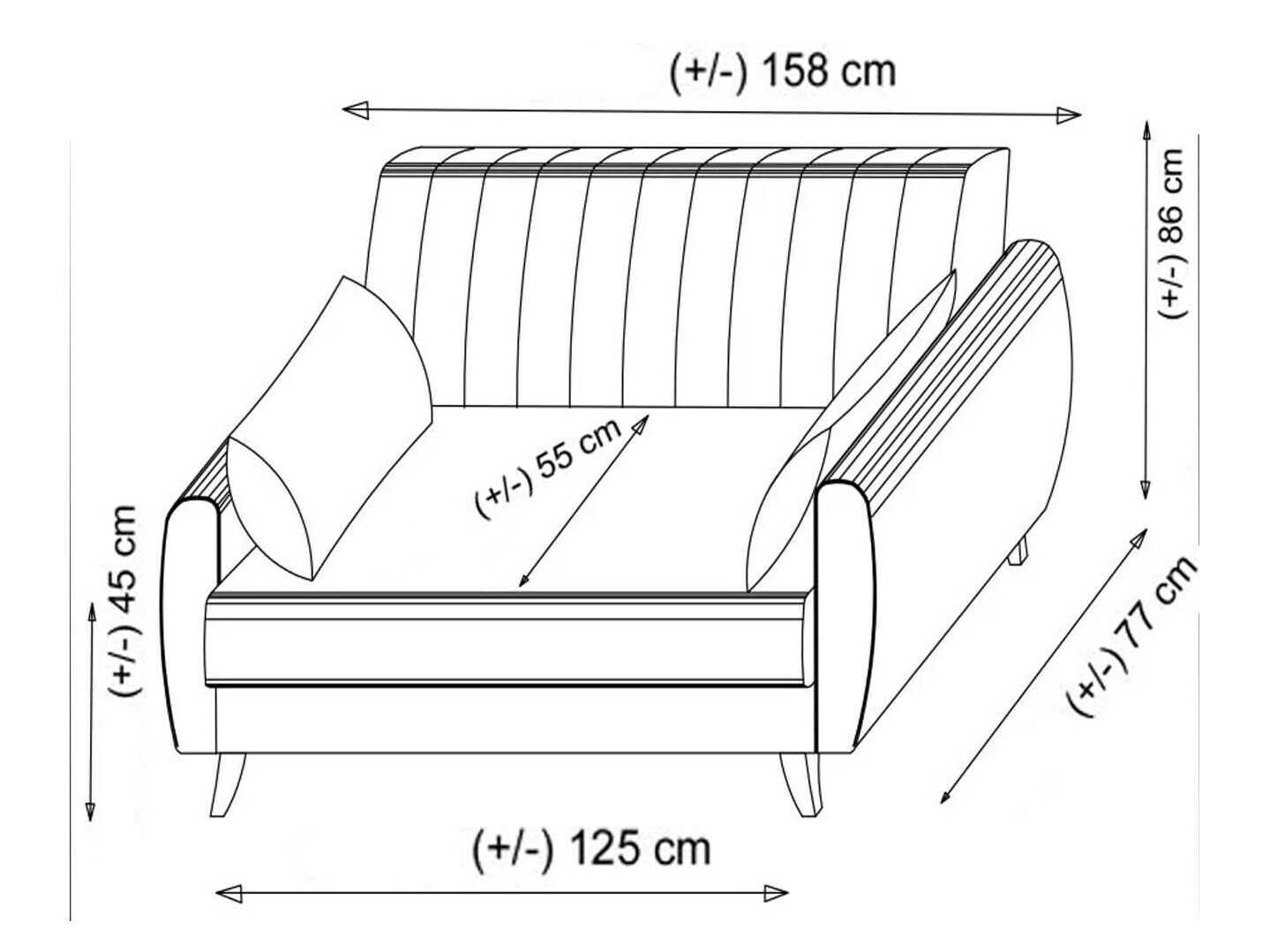Raztegljiv kavč Altadena 599 (Temno oranžna)