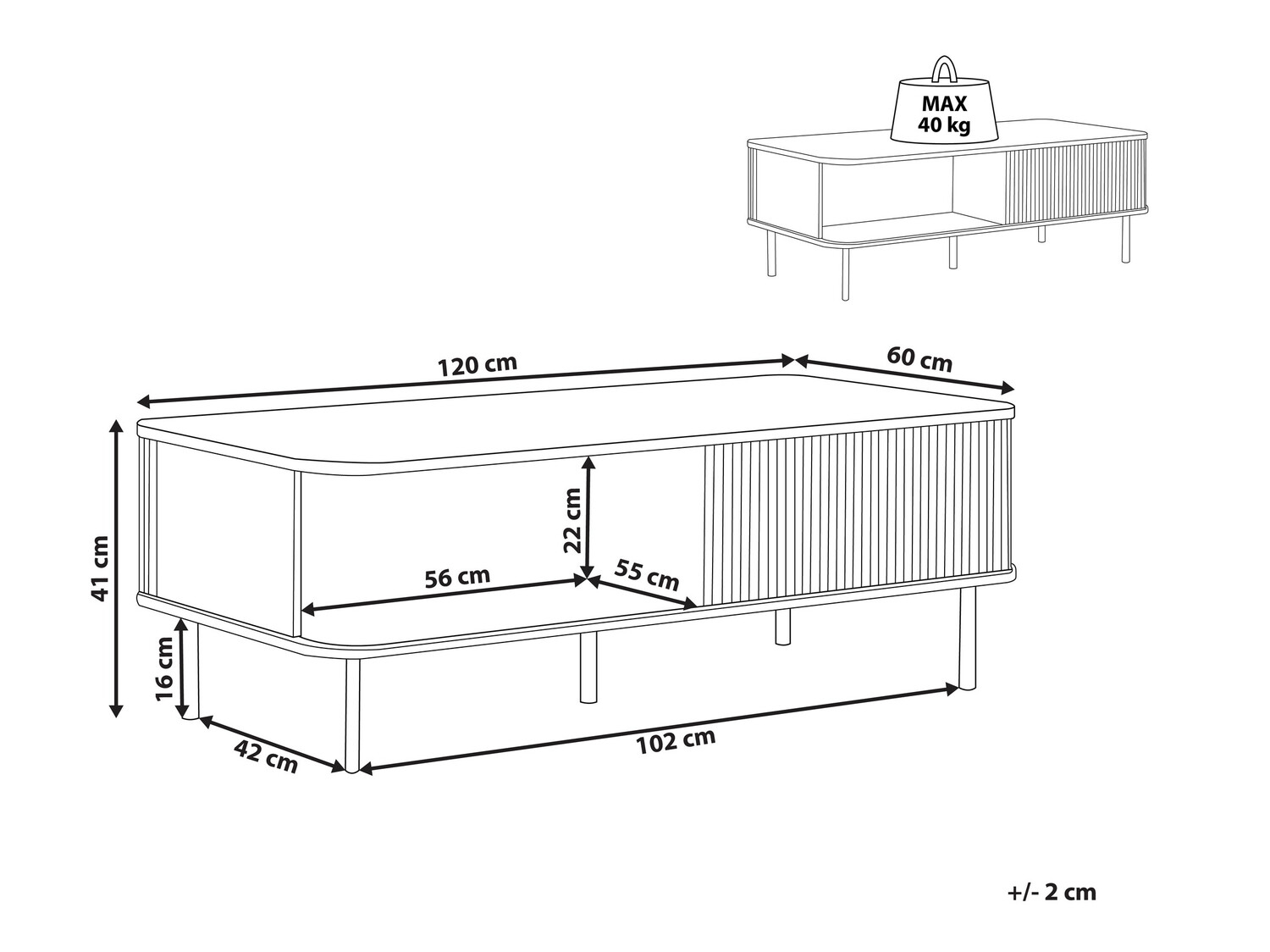 Klubska mizica Berwyn 113