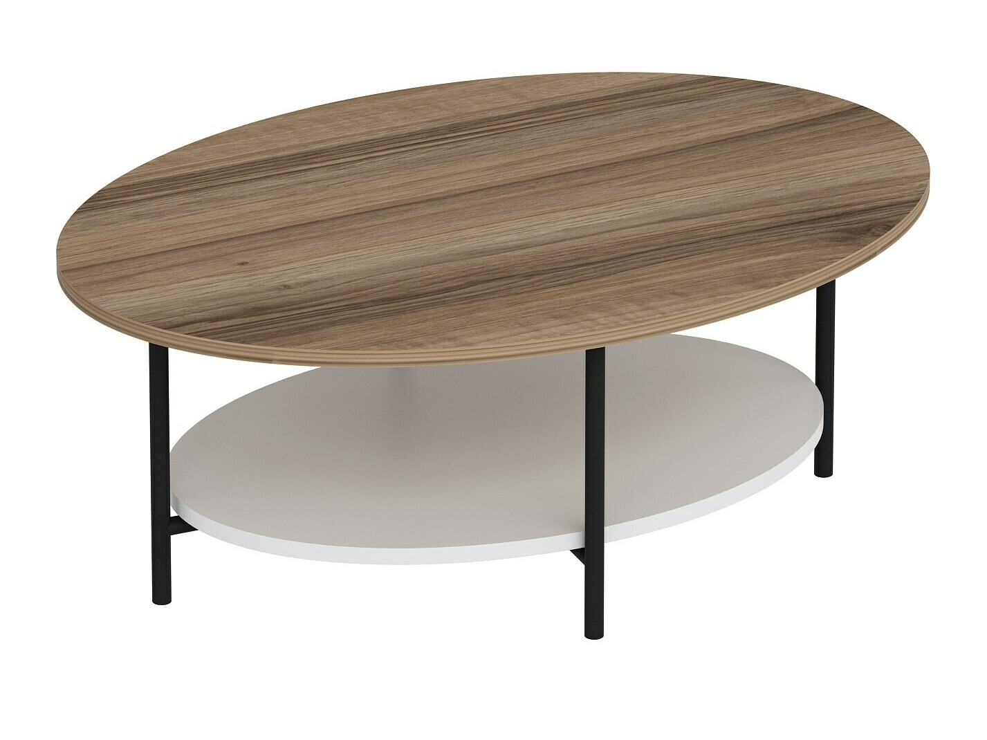 Klubska mizica Kailua 2460 (Bela + Hrast)