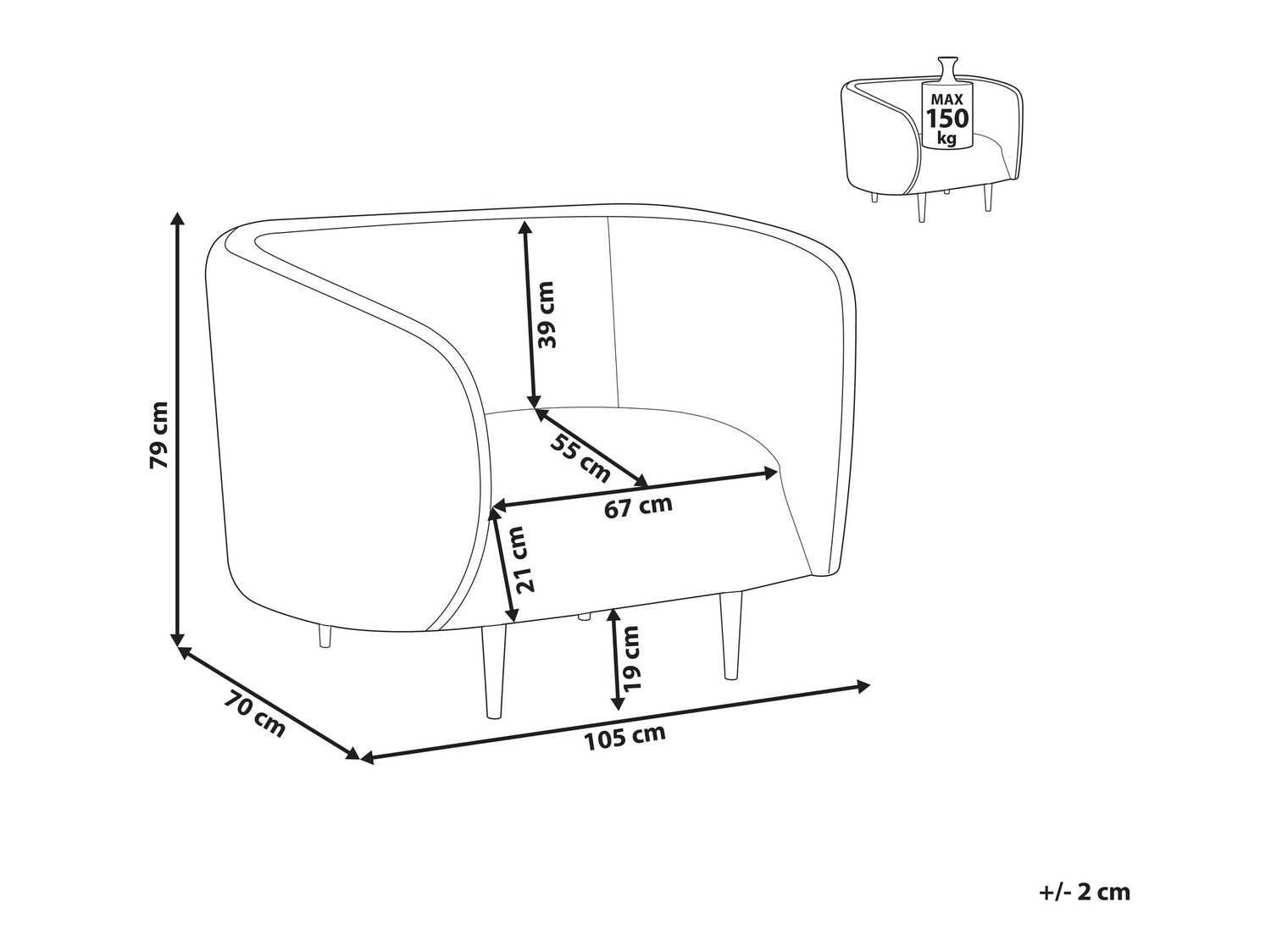 Fotelj Berwyn 122 (Bela + Zlata)