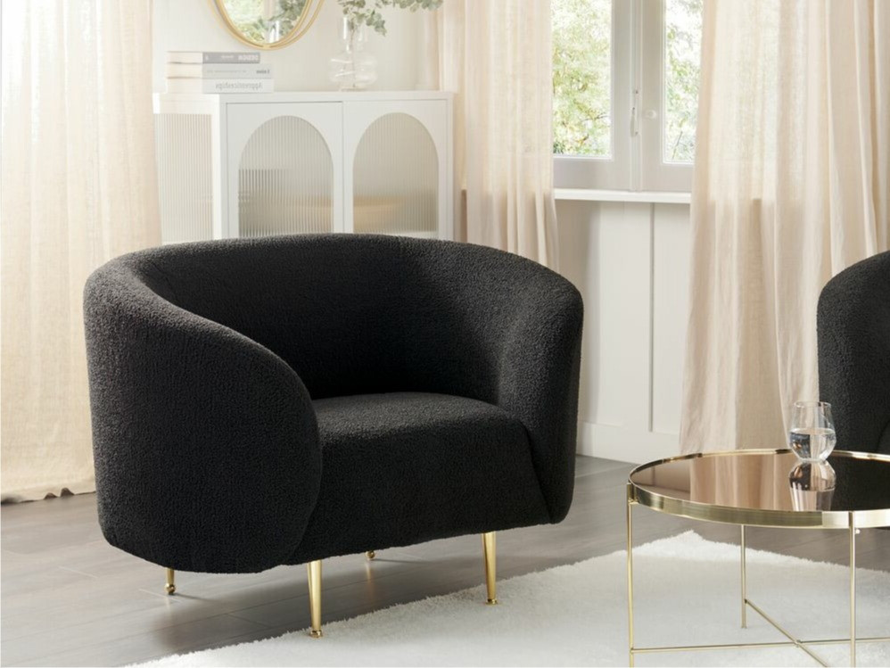 Fotelj Berwyn 122 (Črna + Zlata)