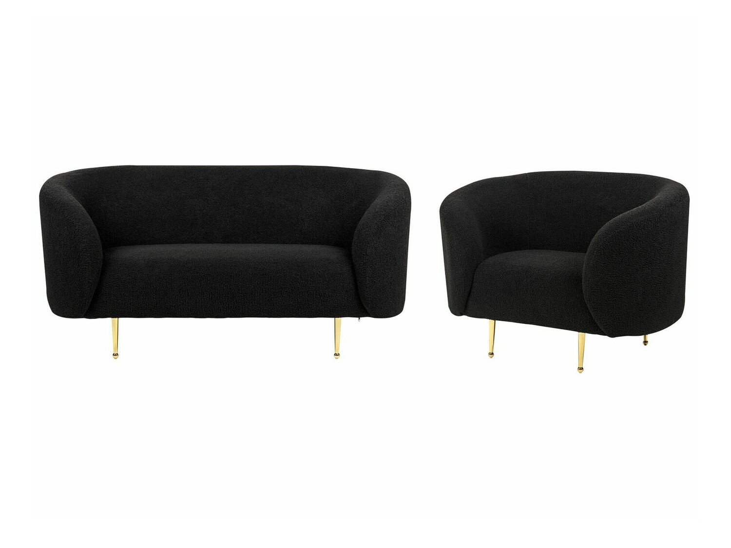 Komplet oblazinjenega pohištva Berwyn 124 (Črna + Zlata)