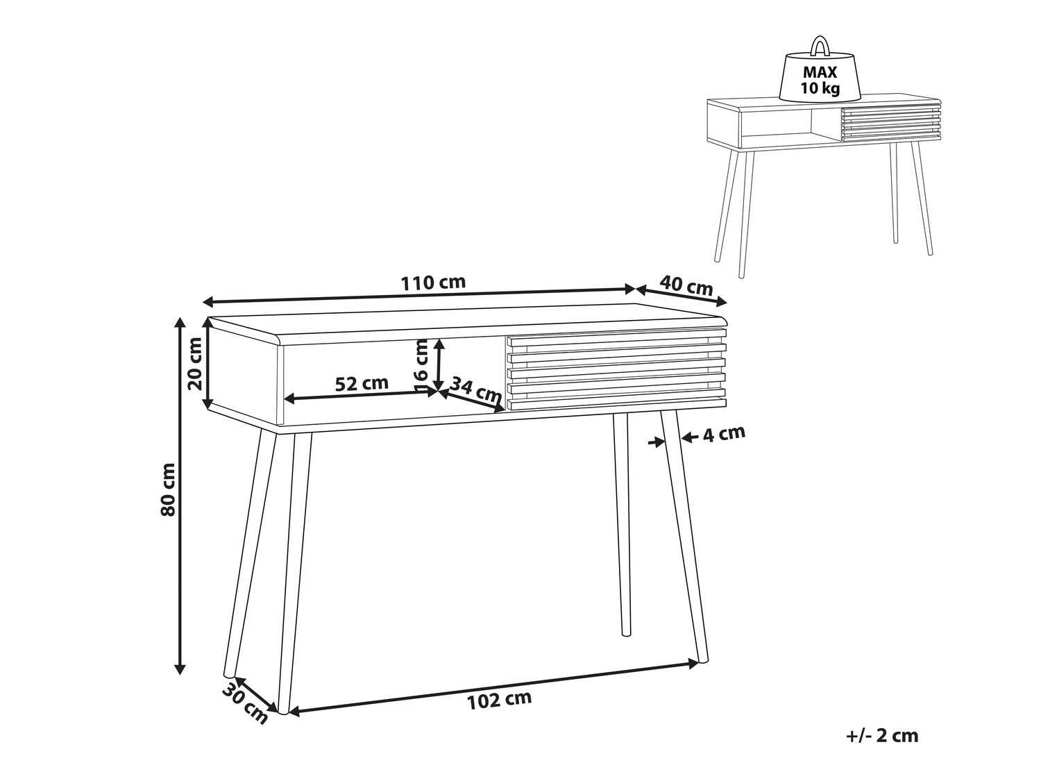 Konzolna miza Berwyn 135