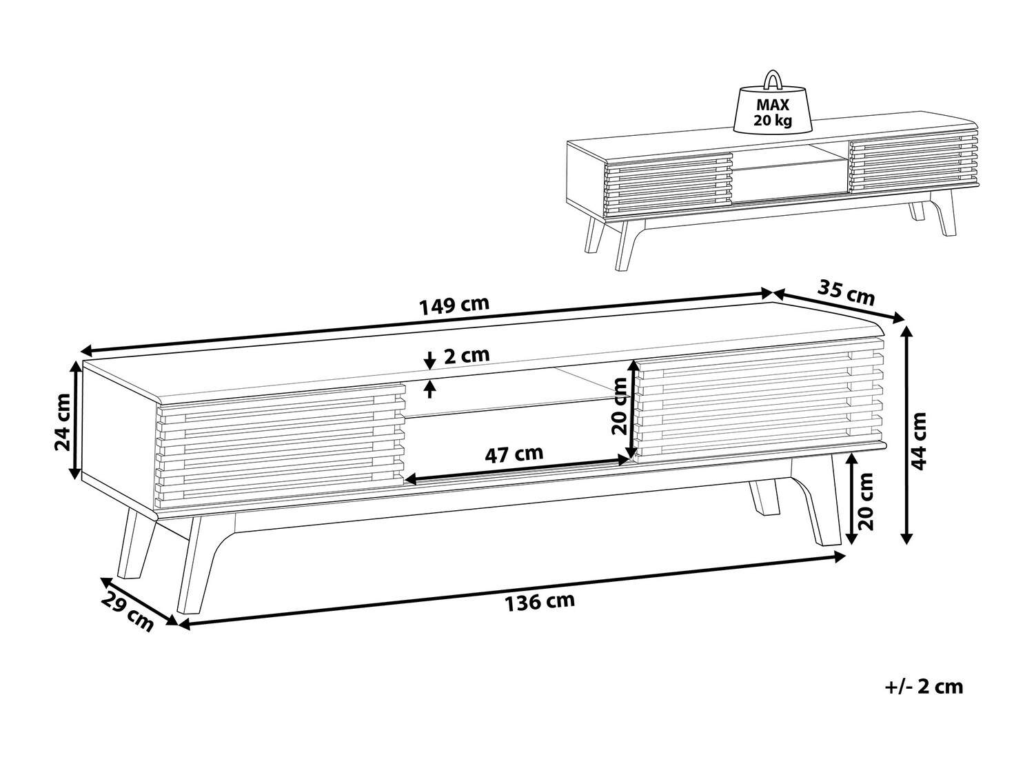 TV-omarica Berwyn 133 (Rjava)
