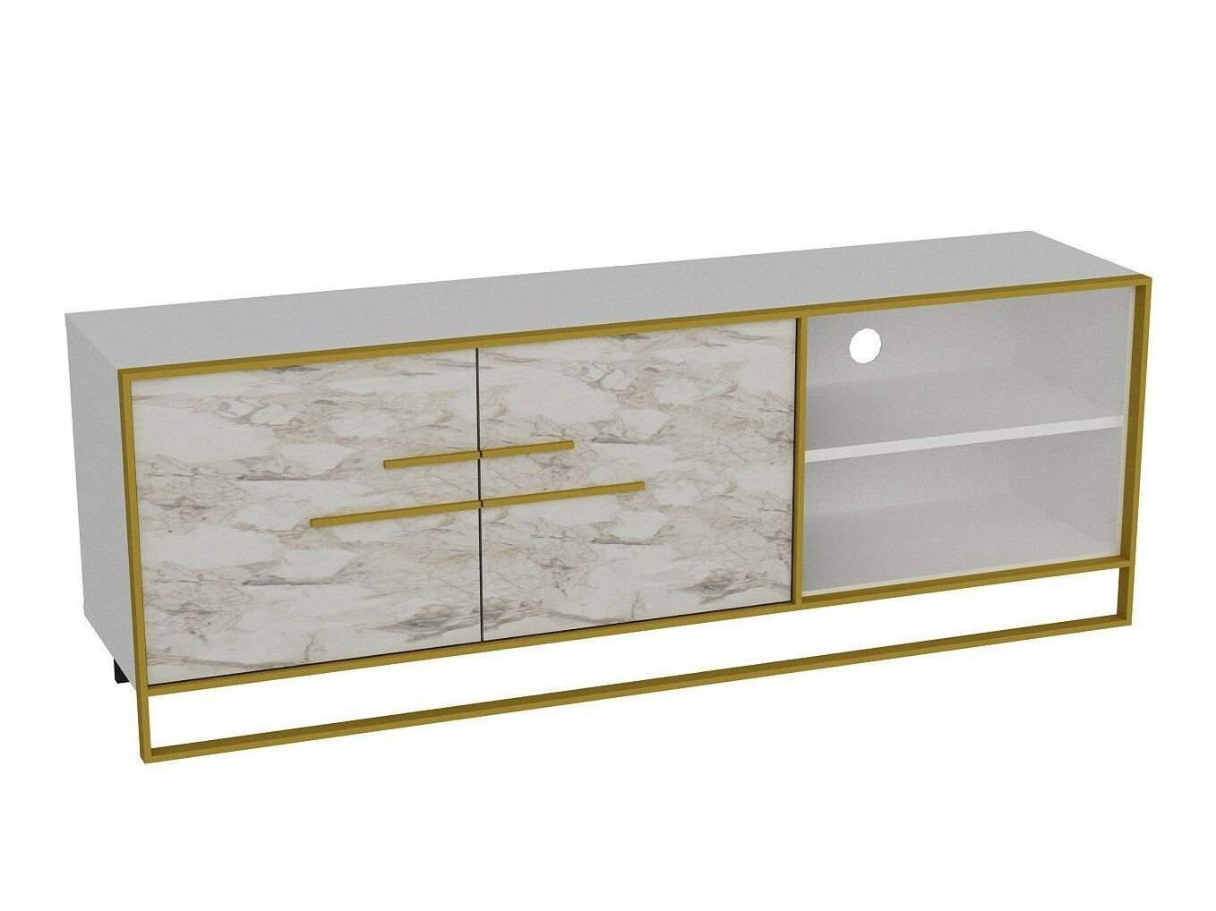 TV-omarica Kailua 1169 (Zlata + Beli marmor)