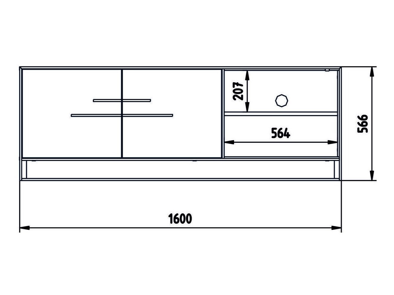 TV-omarica Kailua 1169 (Zlata + Beli marmor)