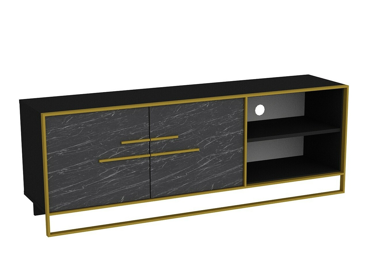 TV-omarica Kailua 1169 (Zlata + Črni marmor)