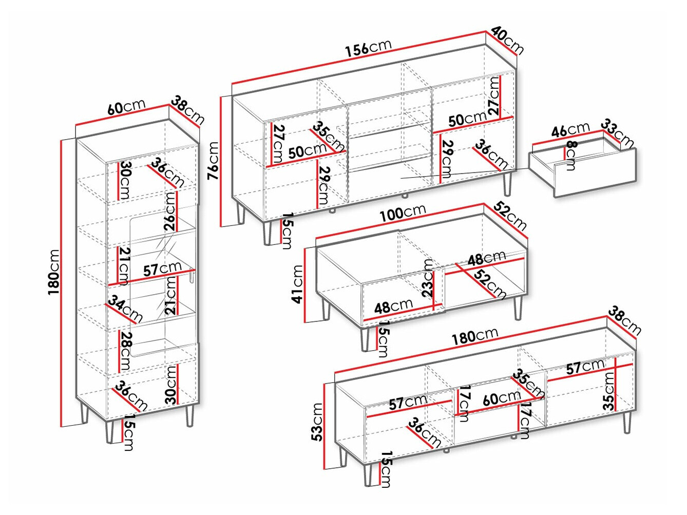 Dnevni prostor Comfivo Mavmono 108 (Črna)