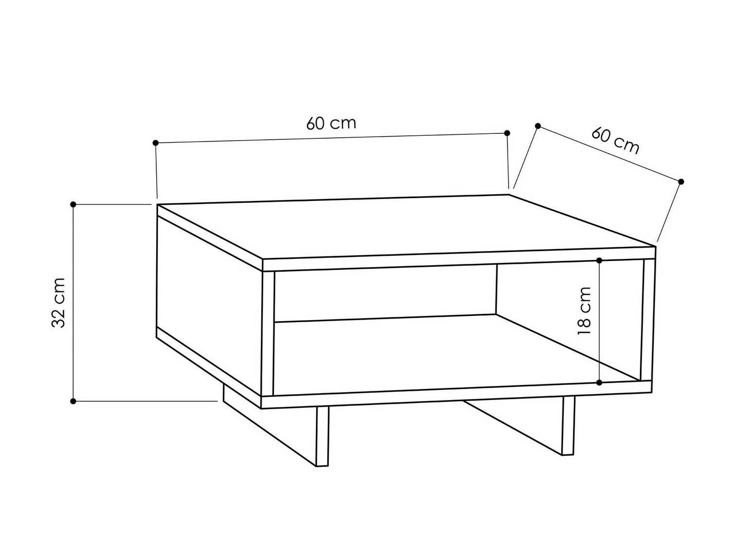 Klubska mizica Kailua 1241 (Bela + Antracit)
