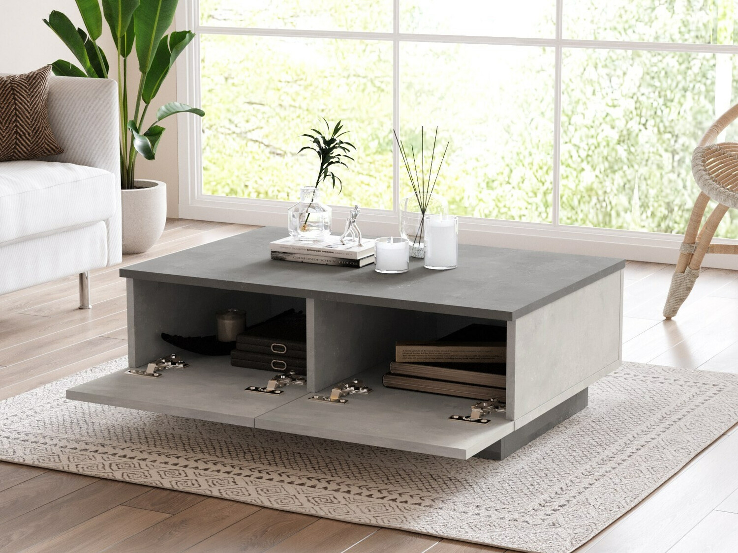 Klubska mizica Kailua 1248 (Antracit + Svetlo siva)