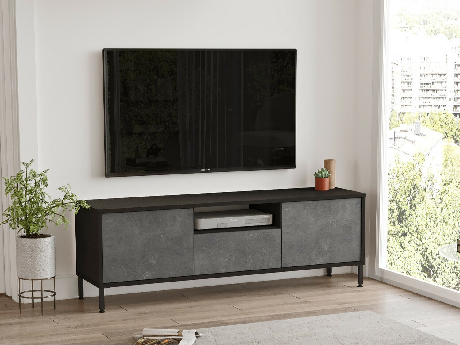 TV-omarica Kailua 1257 (Črna + Siva)