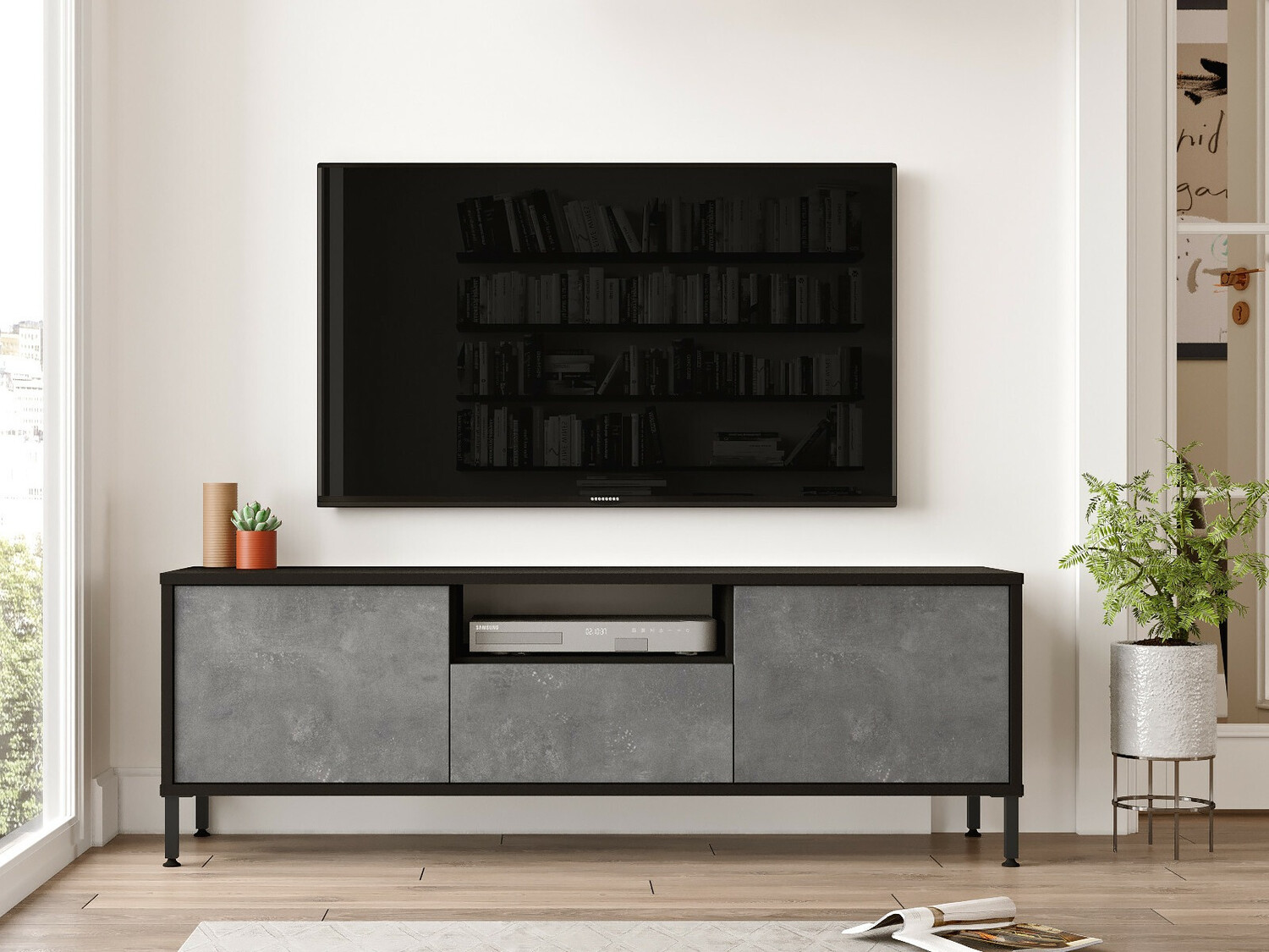 TV-omarica Kailua 1257 (Črna + Siva)