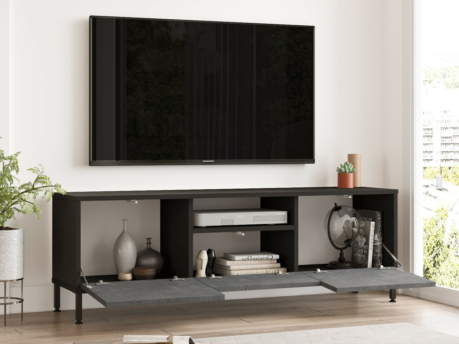 TV-omarica Kailua 1257 (Črna + Siva)